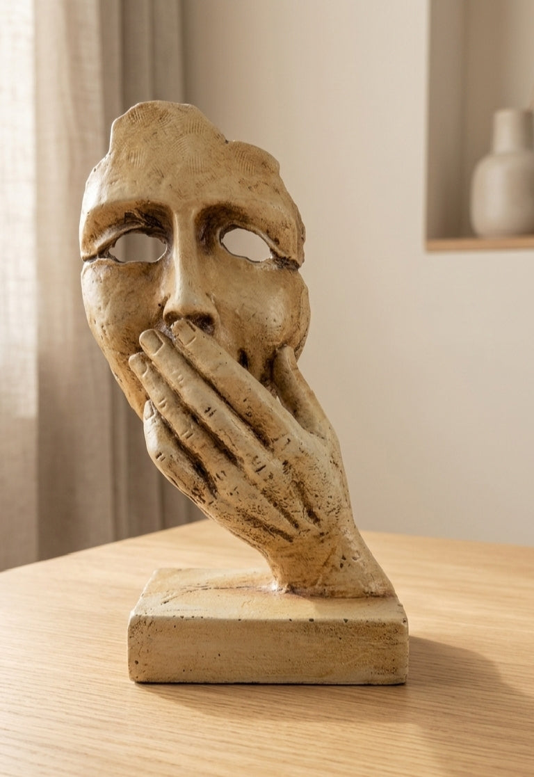 Mystery Face Sculpture | Modern Abstract Decor | Expressive Home Accent | Minimalist Interior Art Piece