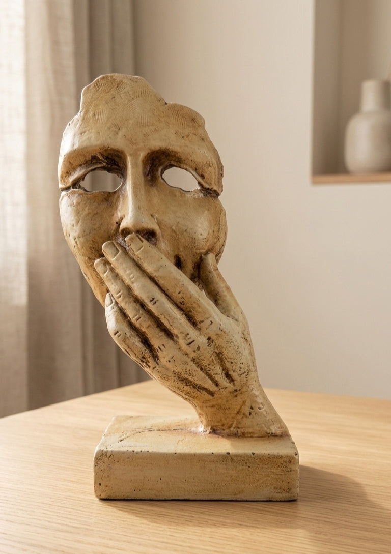 Mystery Face Sculpture | Modern Abstract Decor | Expressive Home Accent | Minimalist Interior Art Piece