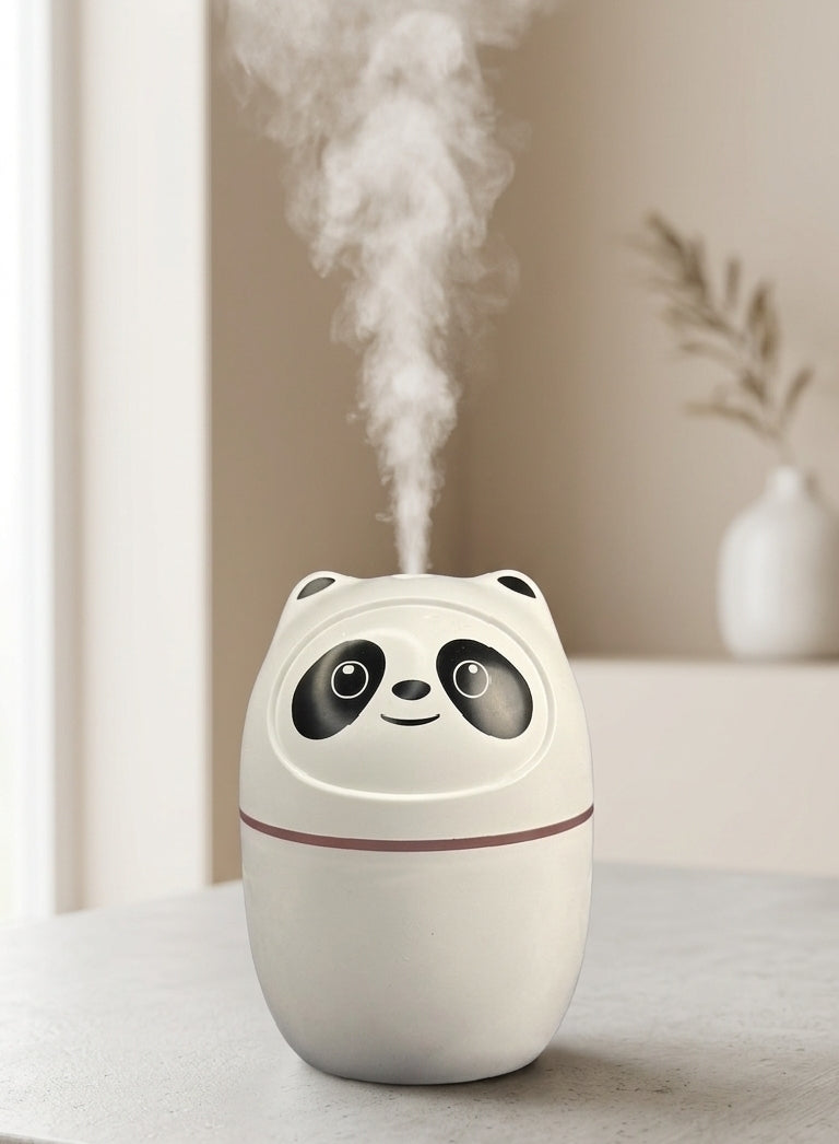 Mini Panda Humidifier | Ultrasonic Air Diffuser | LED Ambient Light | Portable Desk Humidifier