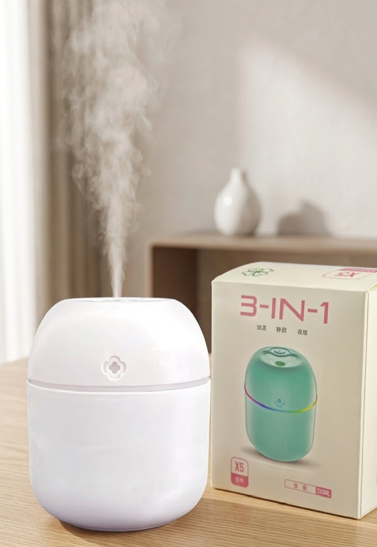 CloudPod Diffuser | 3-in-1 Ultrasonic Humidifier | LED Night Light | Portable Air Diffuser