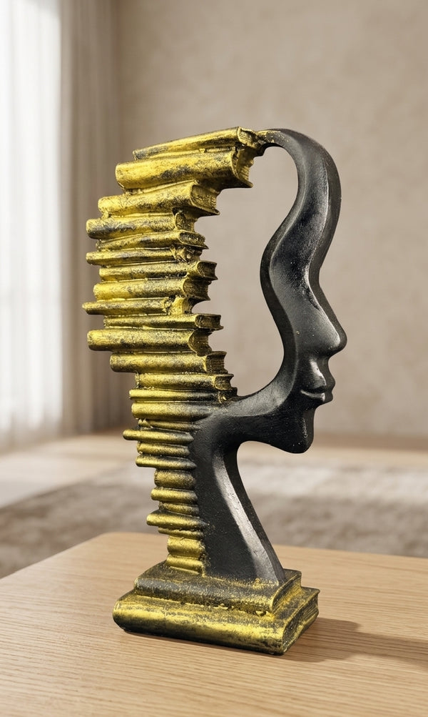 Wisdom Form Sculpture | Modern Abstract Book Art Decor | Intellectual Home Accent | Minimalist Luxury Interior Piece