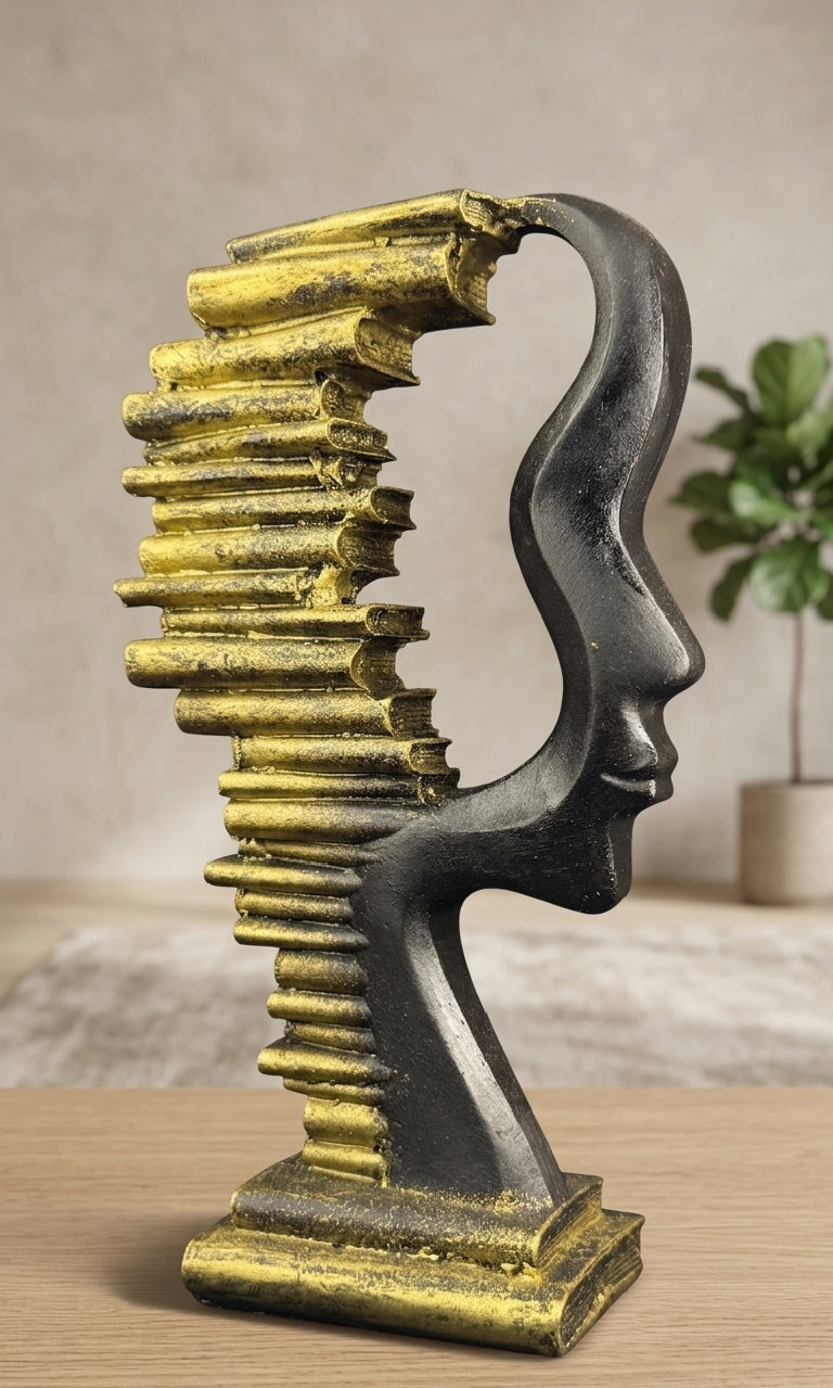 Wisdom Form Sculpture | Modern Abstract Book Art Decor | Intellectual Home Accent | Minimalist Luxury Interior Piece