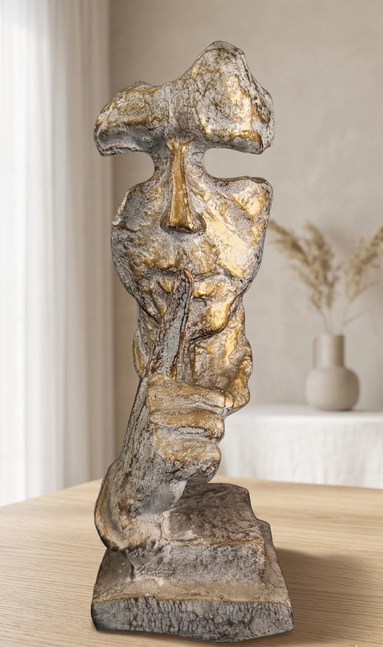Silencio Sculpture | Modern Abstract Face Decor | Artistic Home Accent | Minimalist Luxury Interior Piece