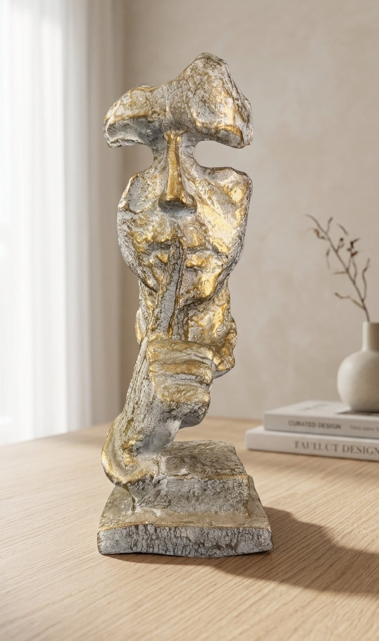 Silencio Sculpture | Modern Abstract Face Decor | Artistic Home Accent | Minimalist Luxury Interior Piece